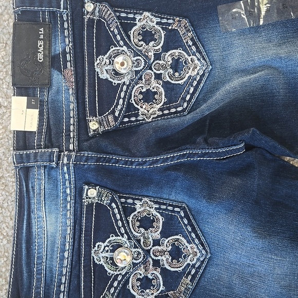 NWT Grace In LA Blue Bootcut Jeans Size 27 - Picture 11 of 12